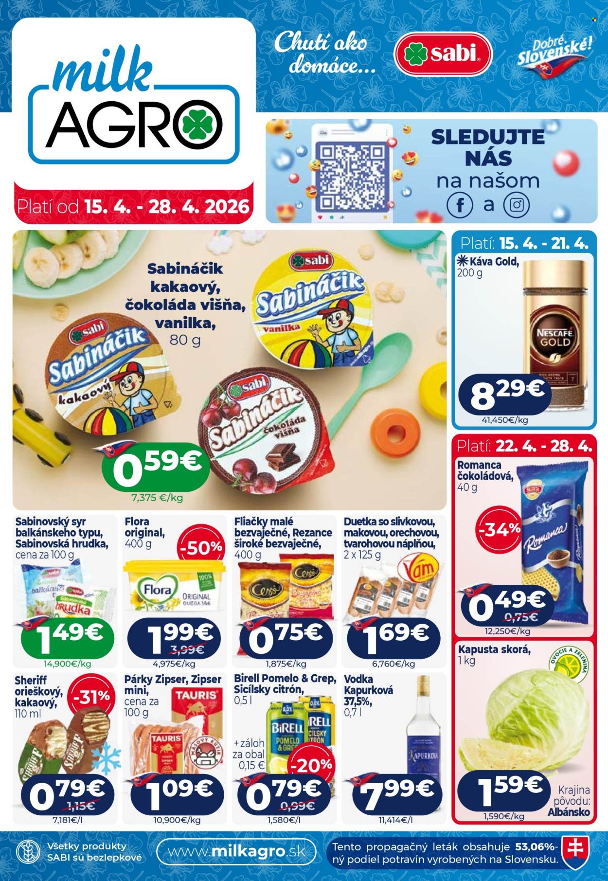 Leták Milk AGRO - 15.4.2026 - 28.4.2026. Strana 1