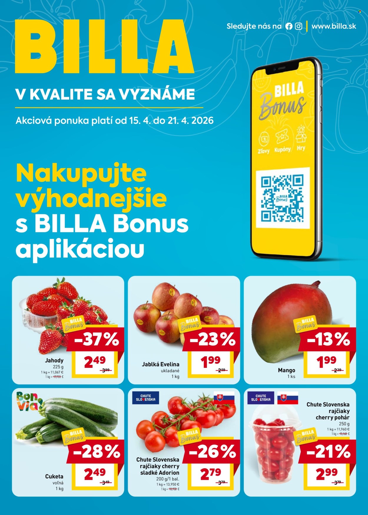 Leták Billa - 15.4.2026 - 21.4.2026. Strana 1