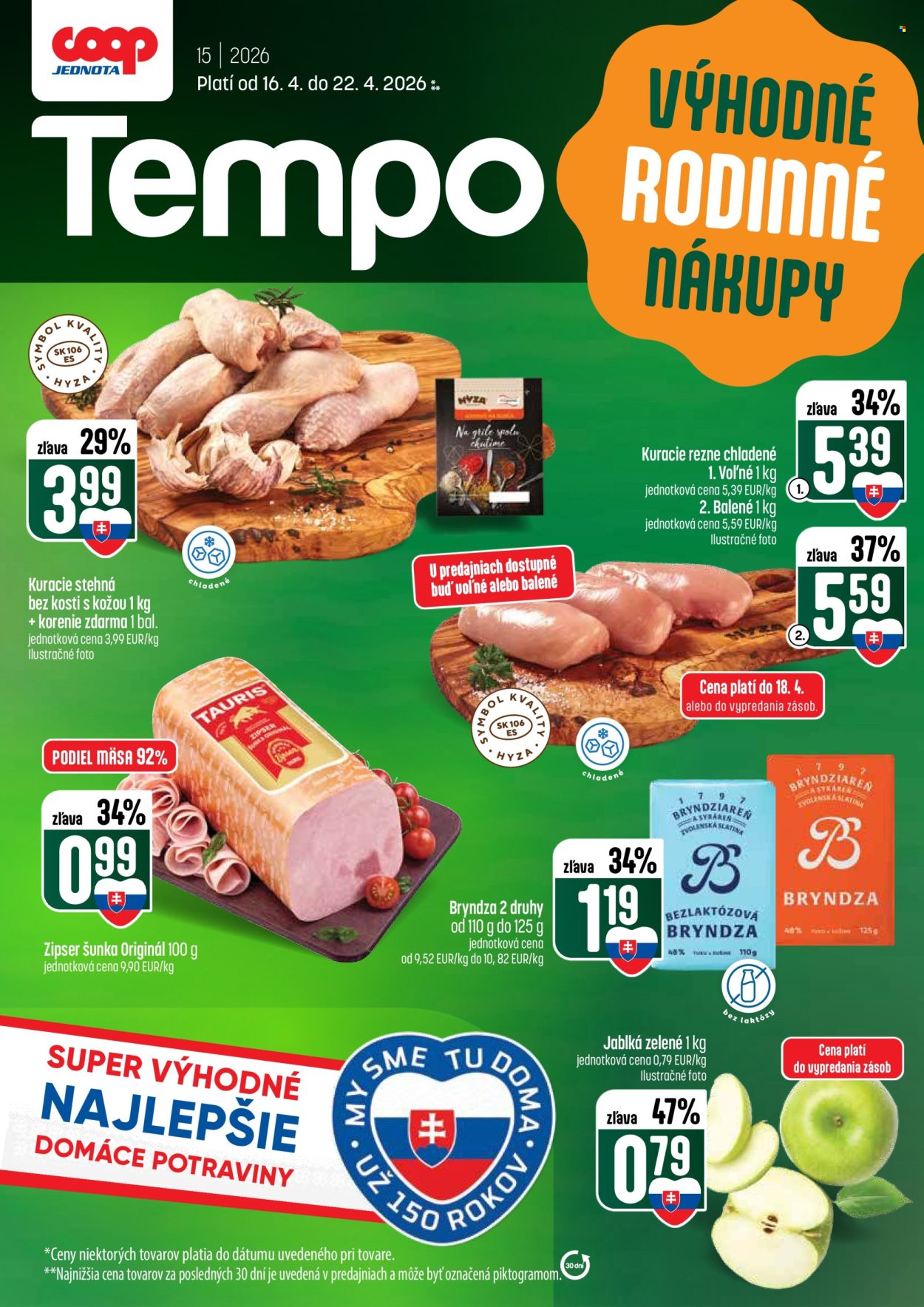 Leták COOP Jednota - 16.4.2026 - 22.4.2026. Strana 1
