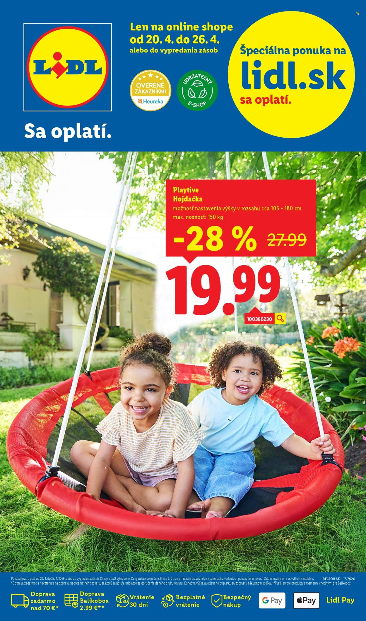 Leták Lidl - 20.4.2026 - 26.4.2026. Strana 1