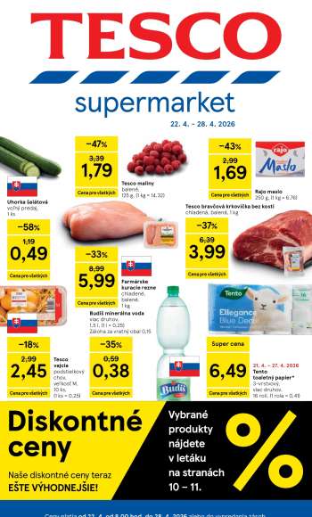Leták TESCO supermarket - 22.4.2026 - 28.4.2026.