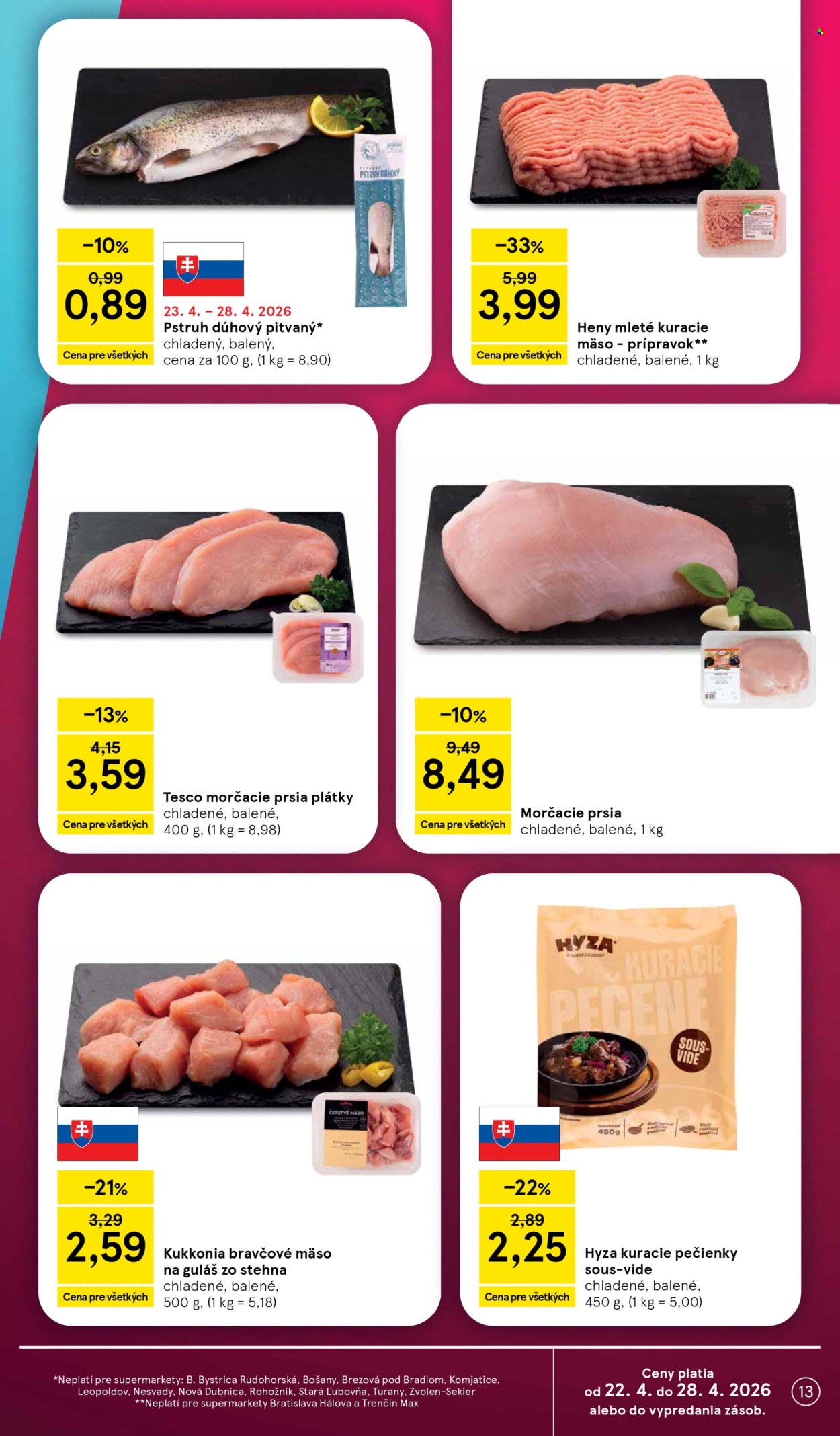 Leták TESCO supermarket - 22.4.2026 - 28.4.2026. Strana 13