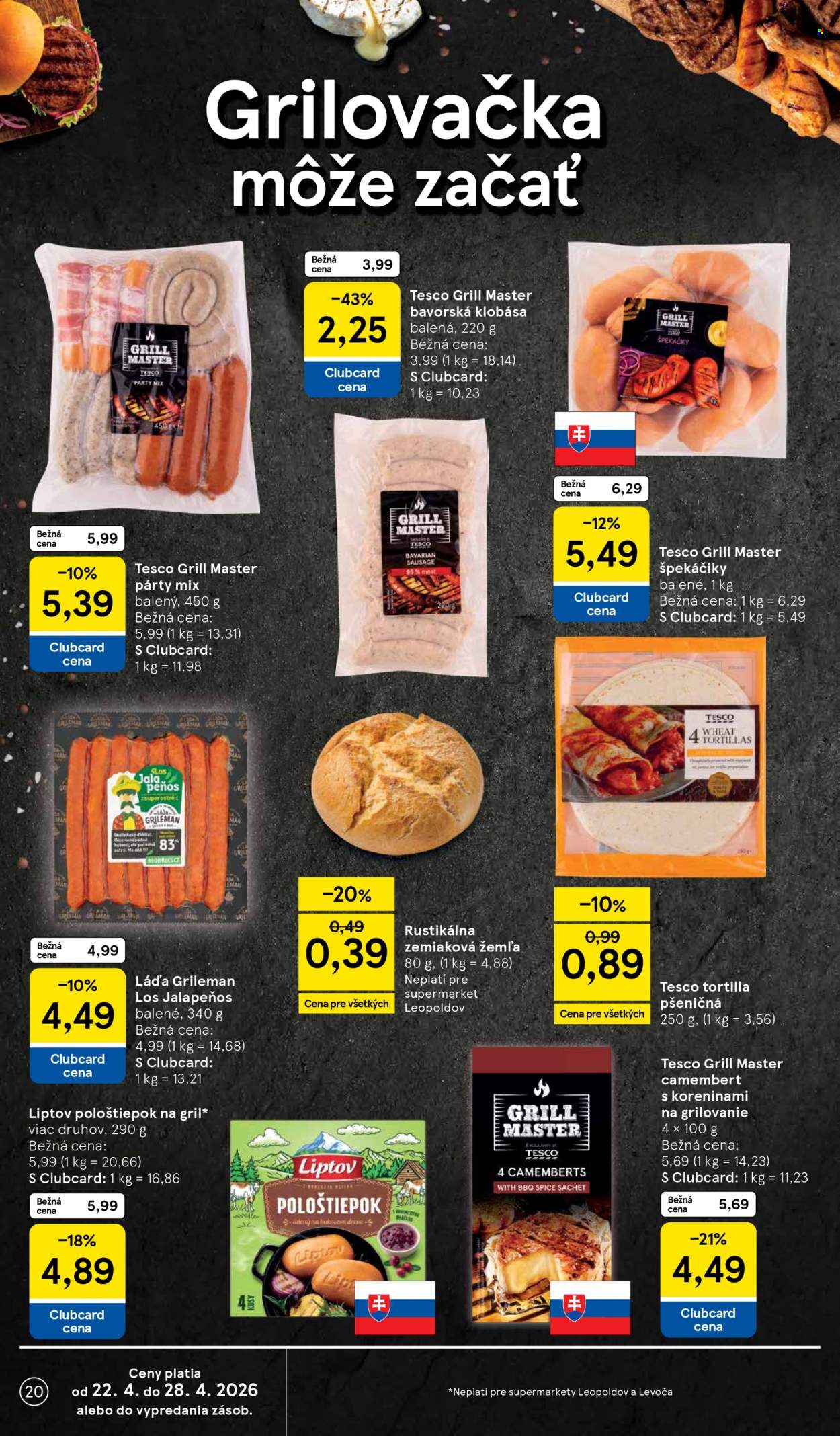 Leták TESCO supermarket - 22.4.2026 - 28.4.2026. Strana 20