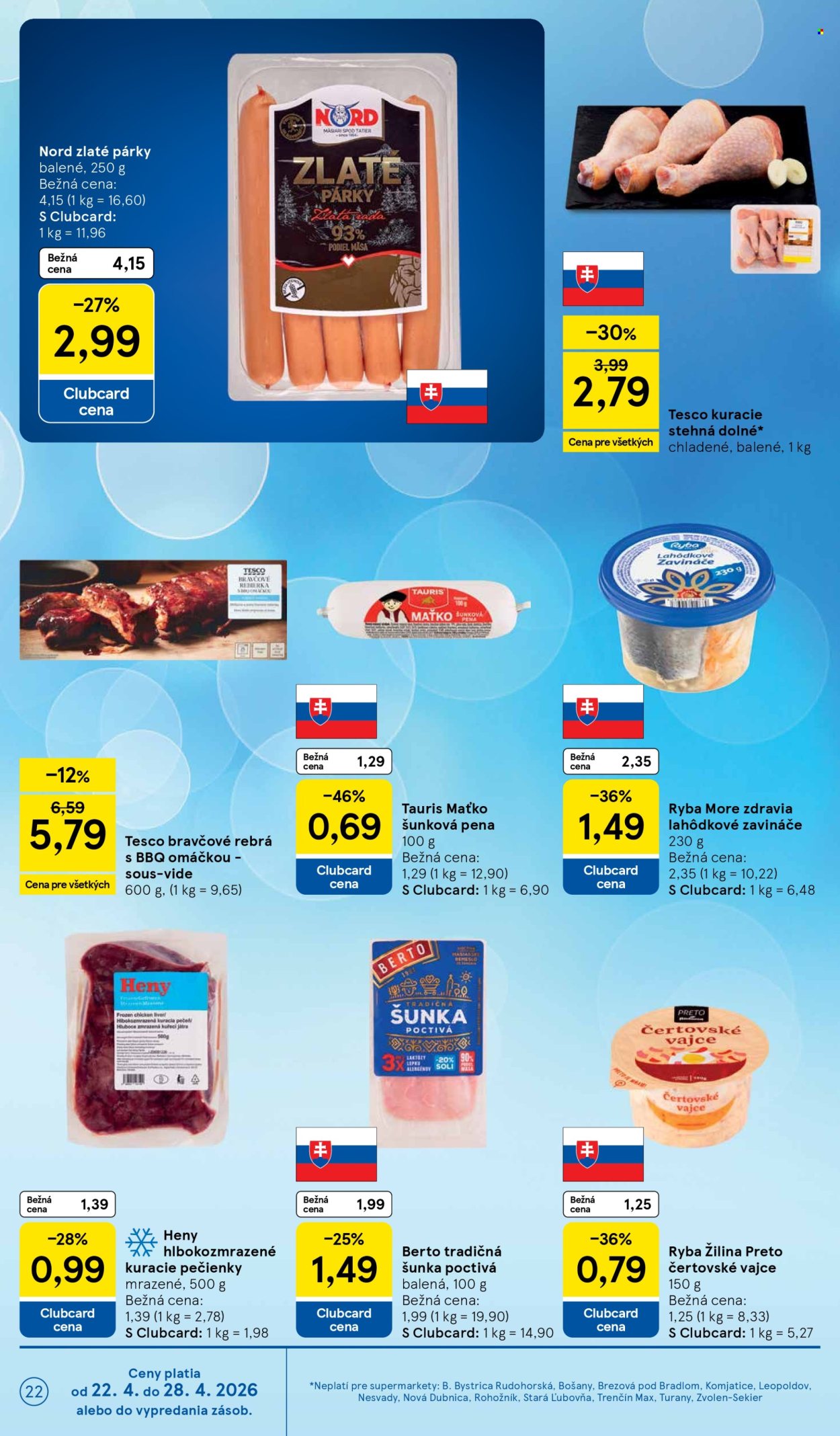 Leták TESCO supermarket - 22.4.2026 - 28.4.2026. Strana 22