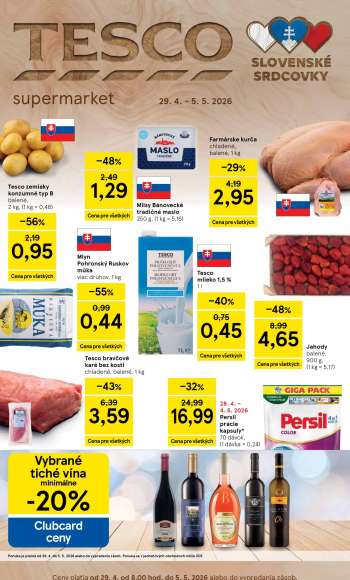 Leták TESCO supermarket - 29.4.2026 - 5.5.2026.