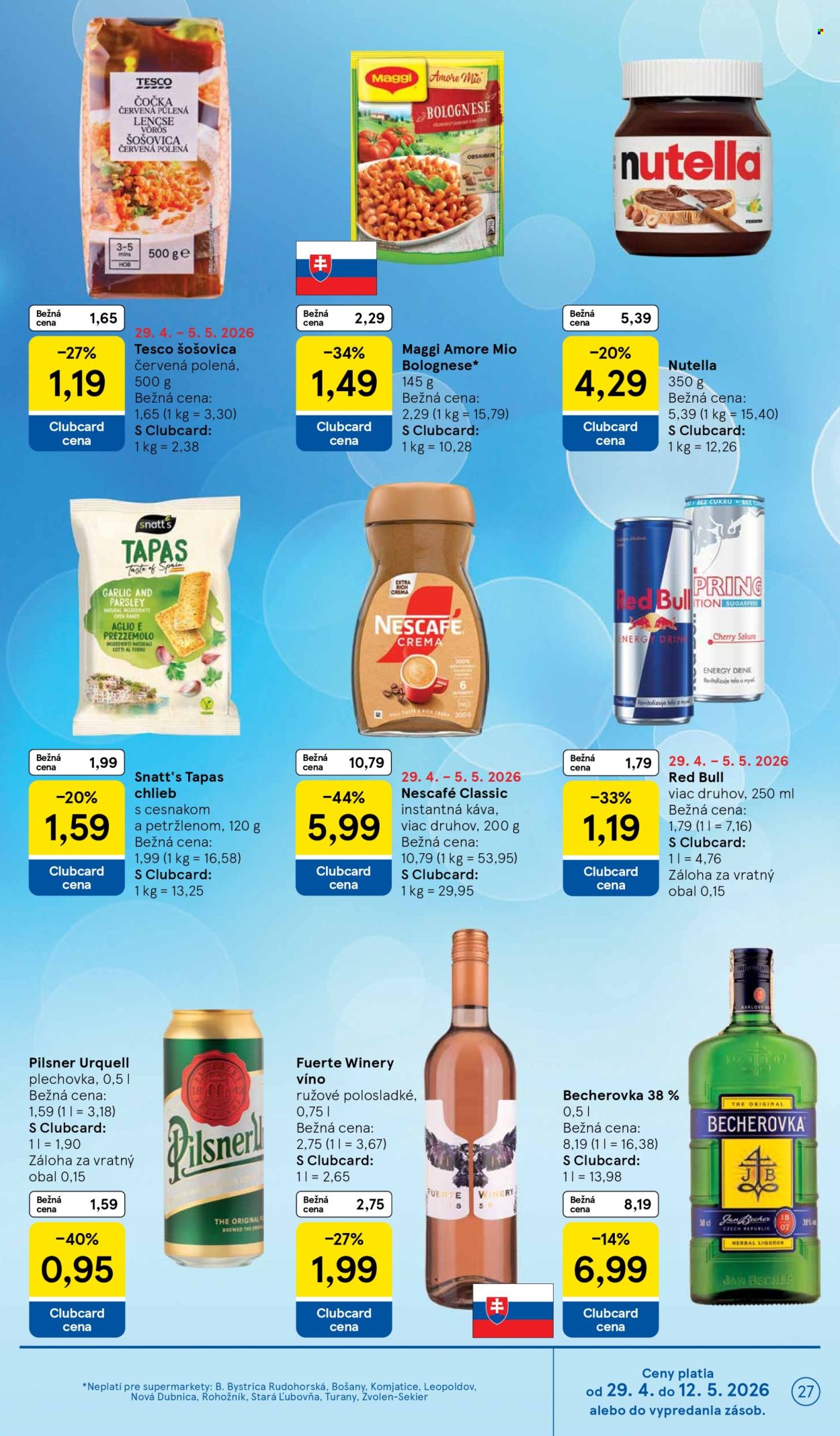 Leták TESCO supermarket - 29.4.2026 - 5.5.2026. Strana 27