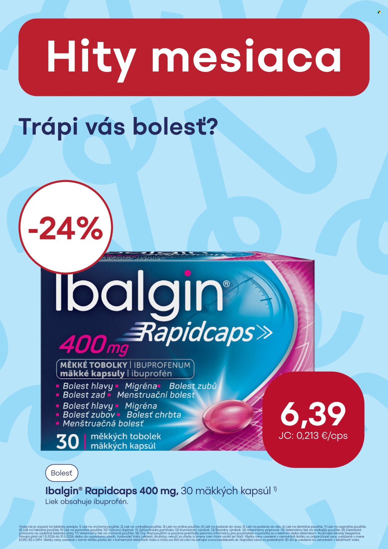 Leták Vaša lekáreň - 1.5.2026 - 31.5.2026. Strana 8