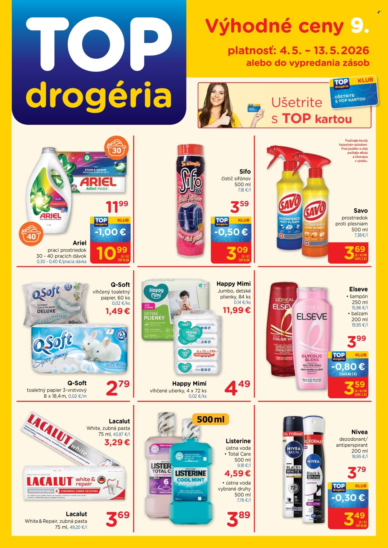 Leták TOP drogéria - 4.5.2026 - 13.5.2026. Strana 1