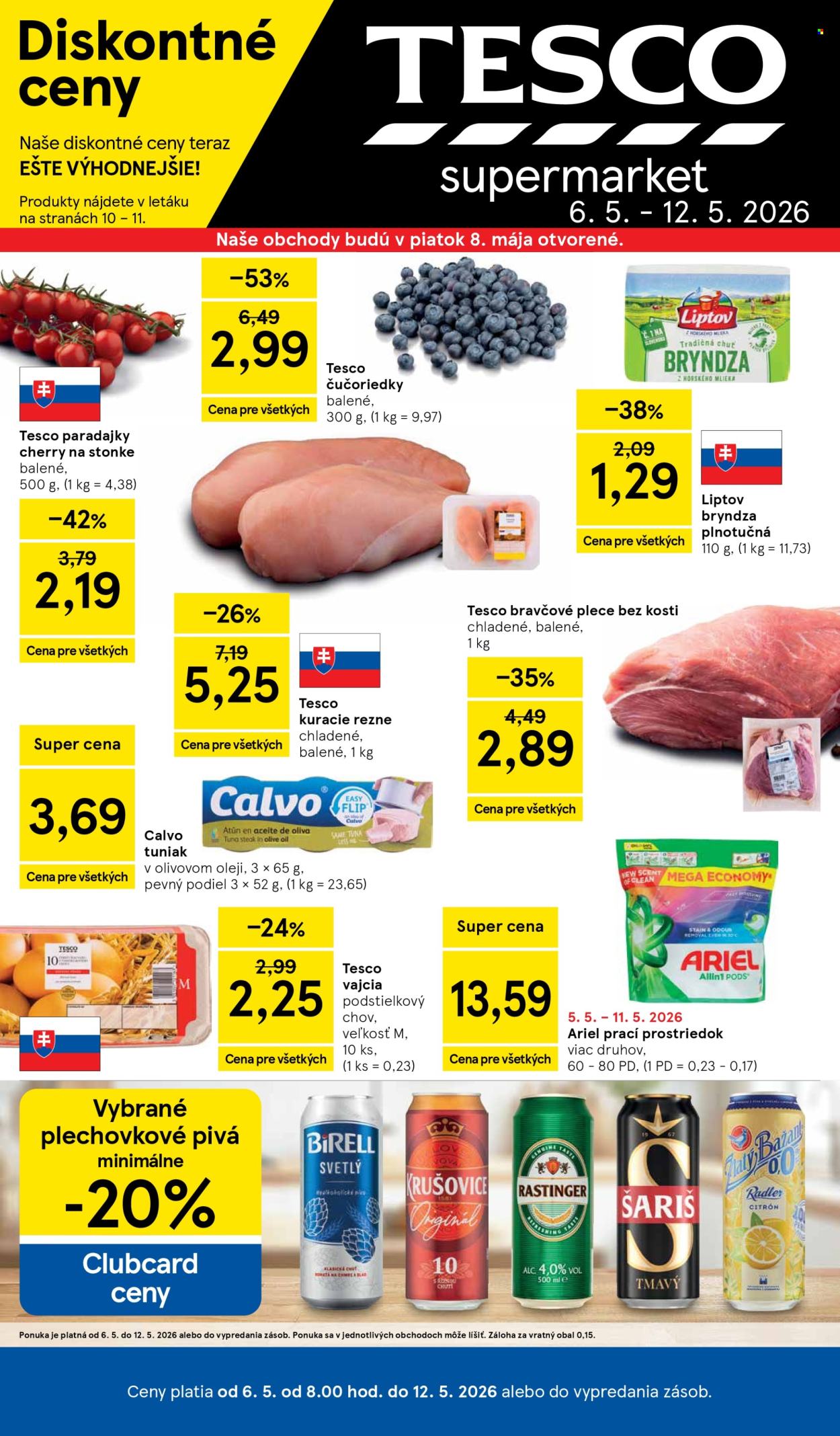 Leták TESCO supermarket - 6.5.2026 - 12.5.2026. Strana 1