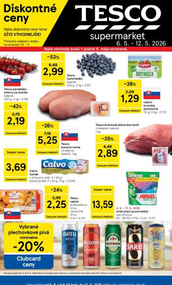 Leták TESCO supermarket - 6.5.2026 - 12.5.2026.