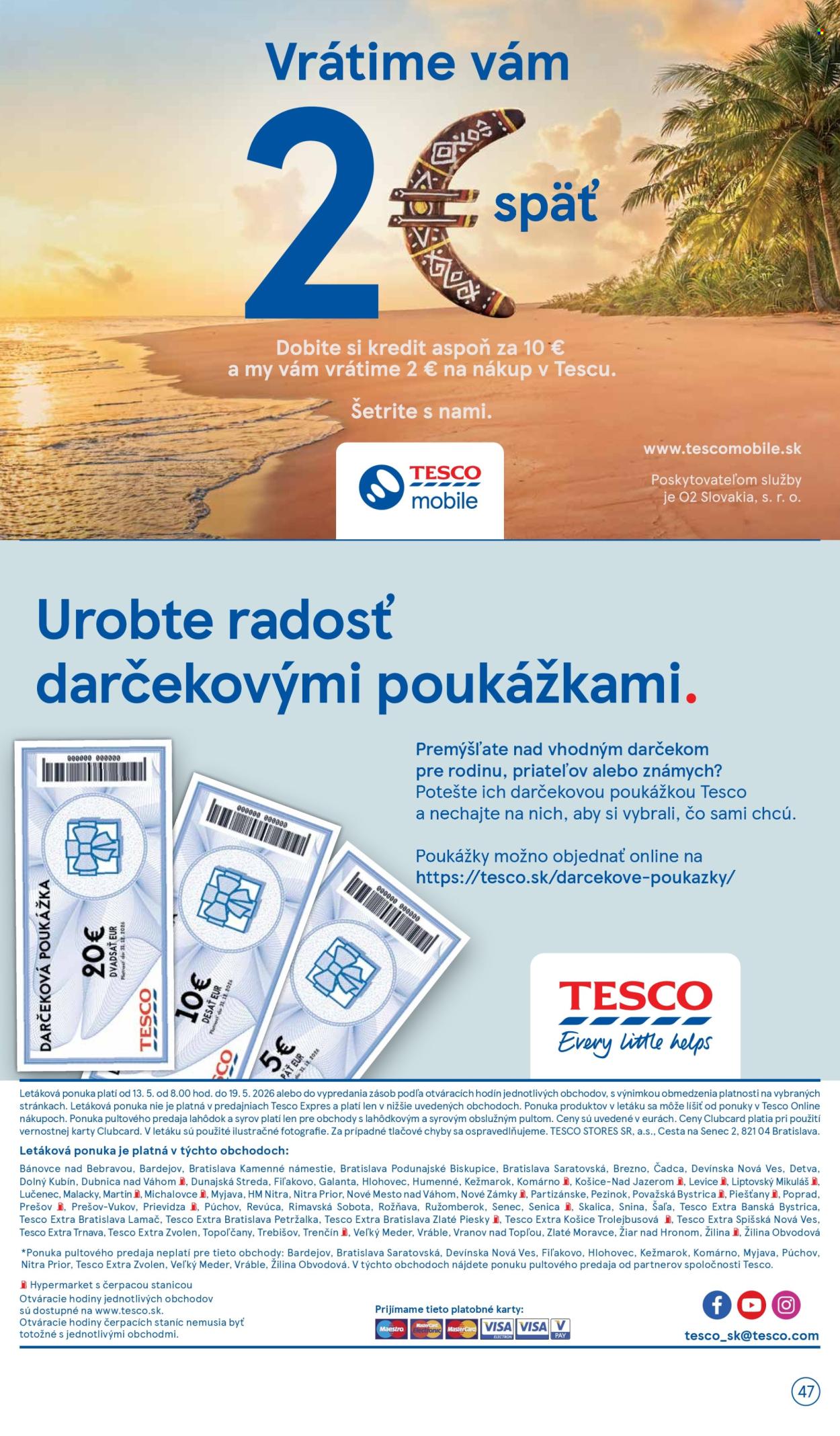Leták TESCO - 13.5.2026 - 19.5.2026. Strana 47