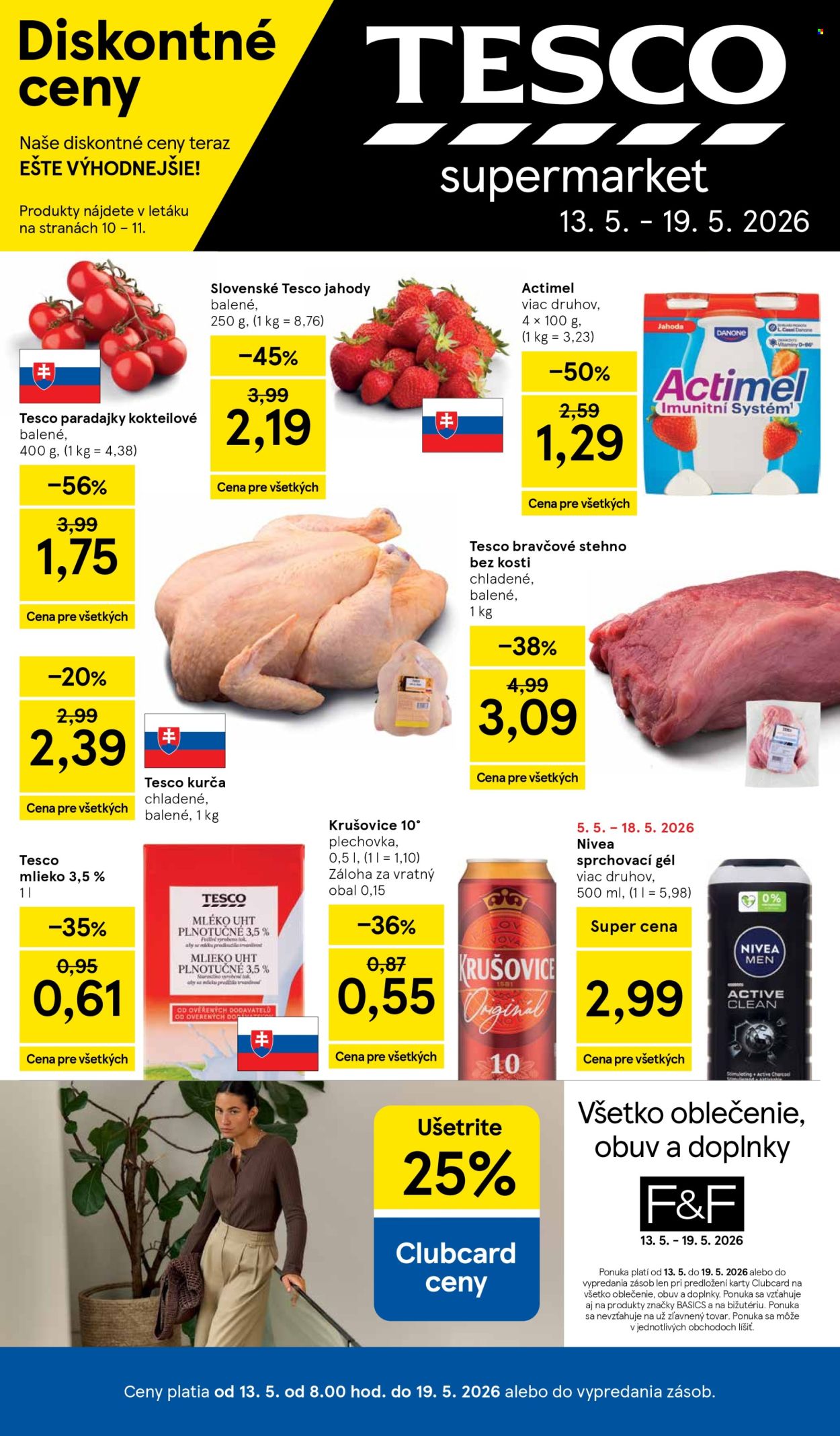 Leták TESCO supermarket - 13.5.2026 - 19.5.2026. Strana 1