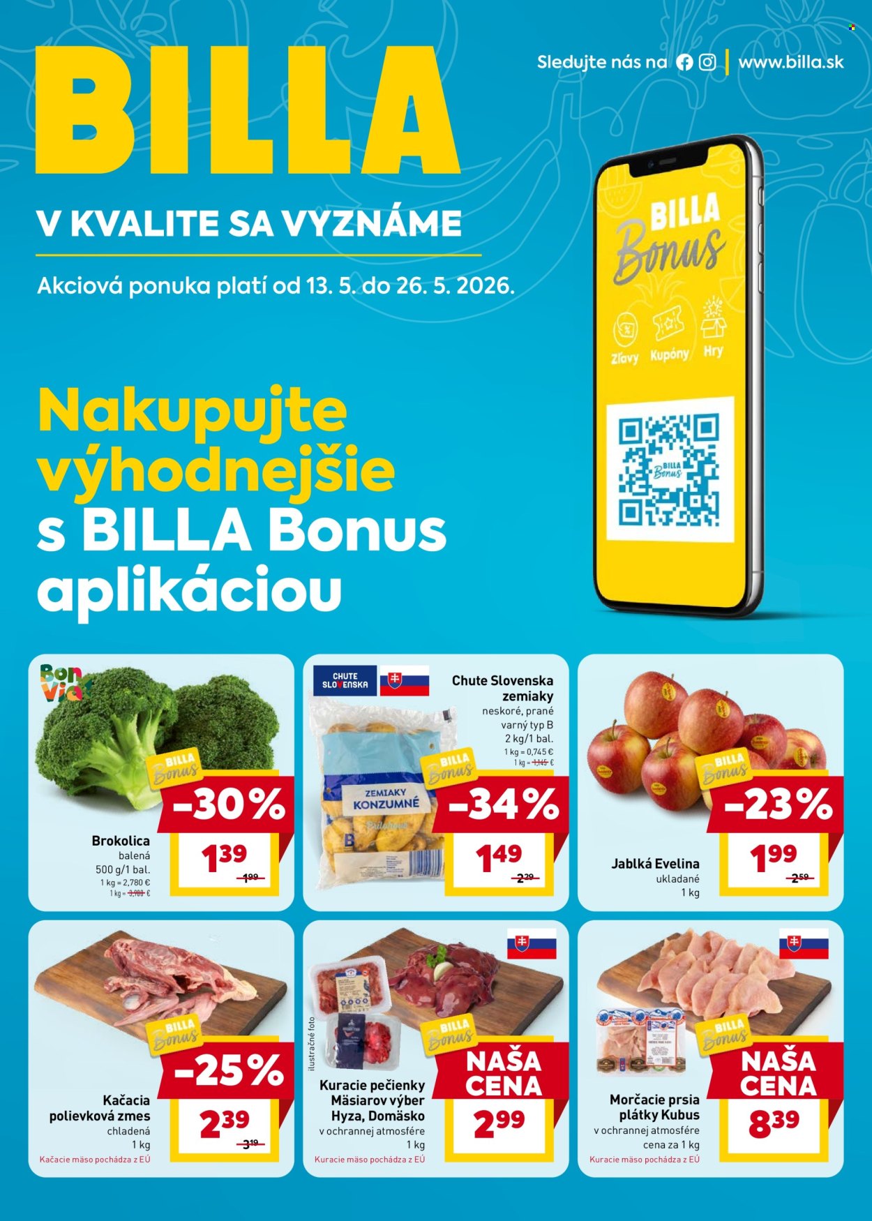 Leták Billa - 13.5.2026 - 26.5.2026. Strana 1