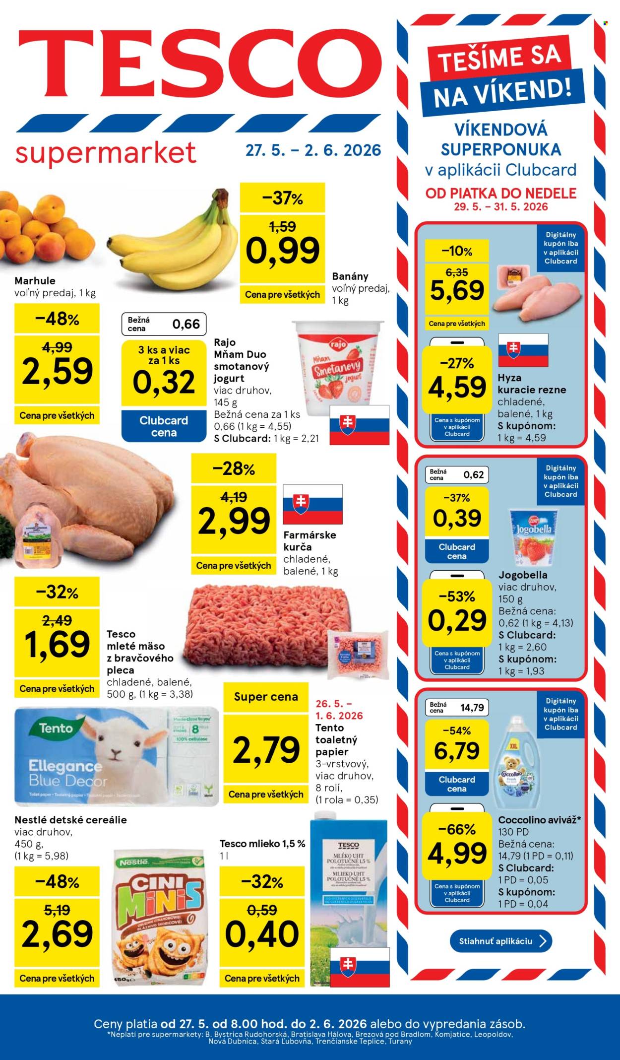 Leták TESCO supermarket - 27.5.2026 - 2.6.2026. Strana 1