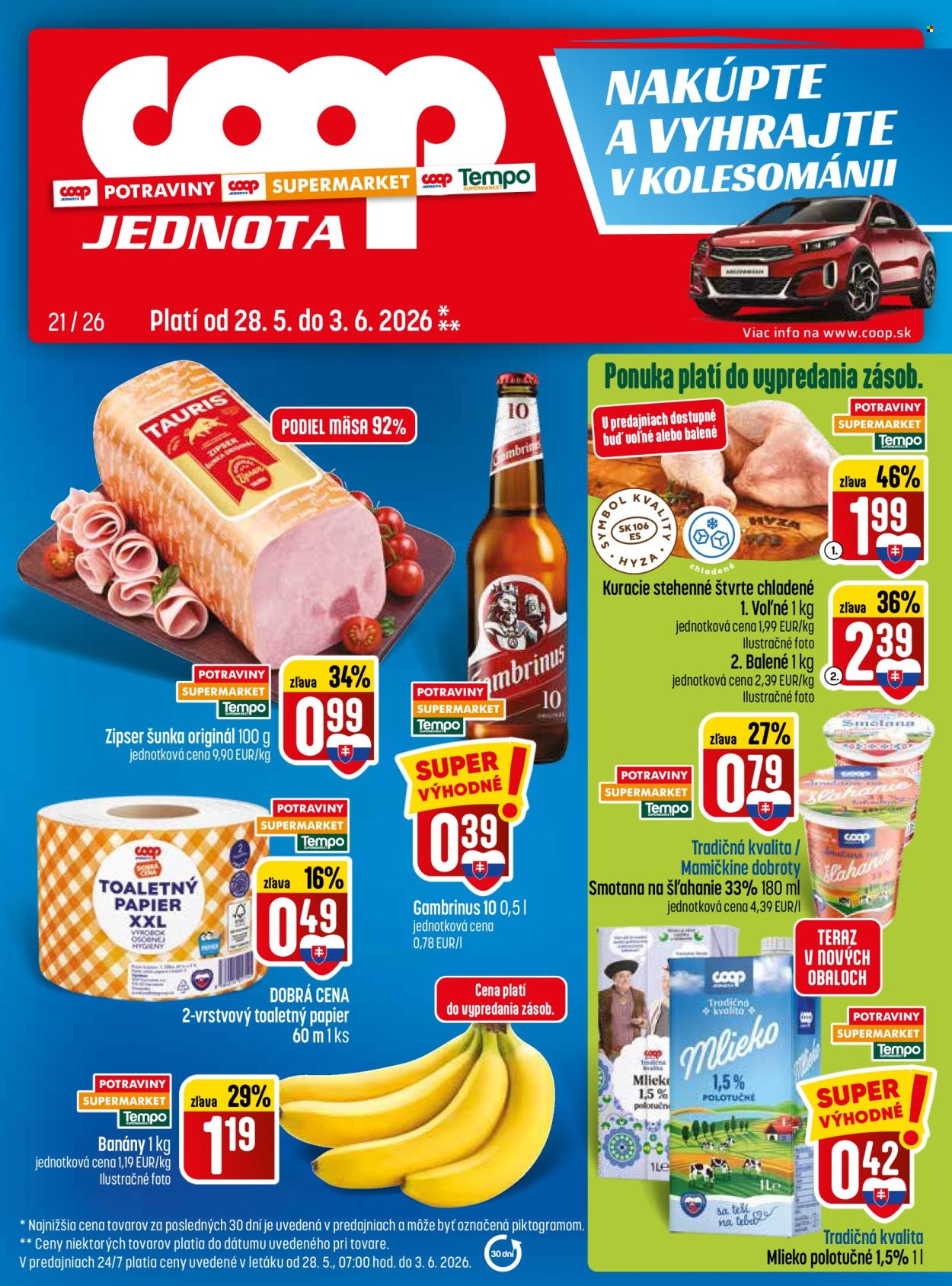 Leták COOP Jednota - 28.5.2026 - 3.6.2026. Strana 1