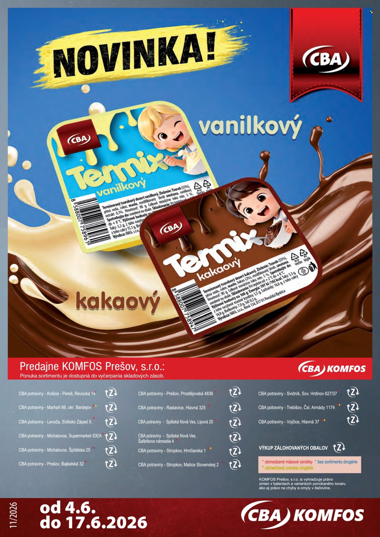Leták CBA Komfos - 4.6.2026 - 17.6.2026. Strana 24