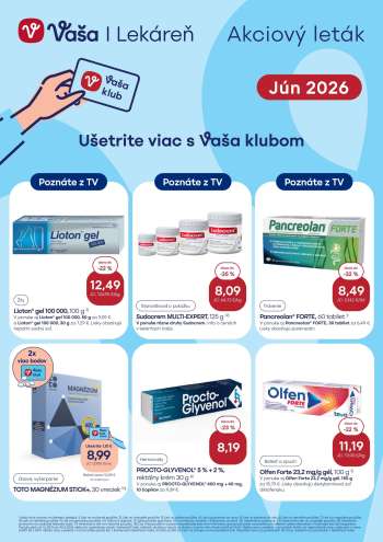 Leták Vaša lekáreň - 1.6.2026 - 30.6.2026.