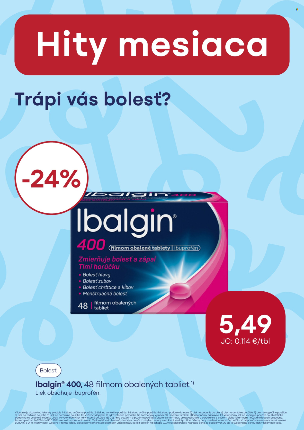 Leták Vaša lekáreň - 1.6.2026 - 30.6.2026. Strana 5