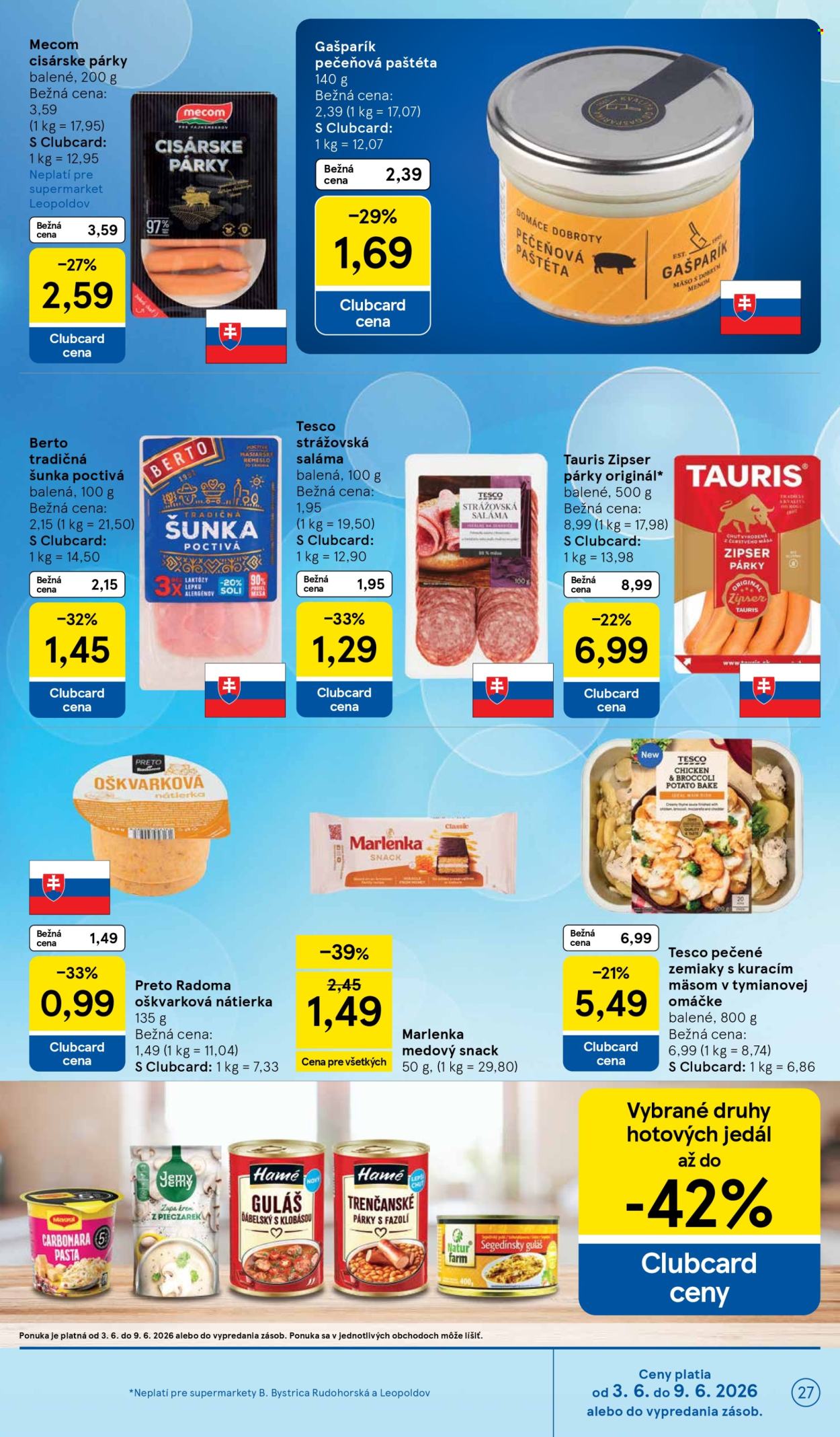 Leták TESCO supermarket - 3.6.2026 - 9.6.2026. Strana 27