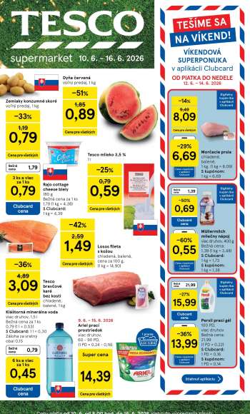 Leták TESCO supermarket - 10.6.2026 - 16.6.2026.