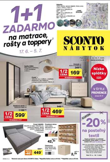 Leták Sconto nábytok - 17.6.2026 - 14.7.2026.
