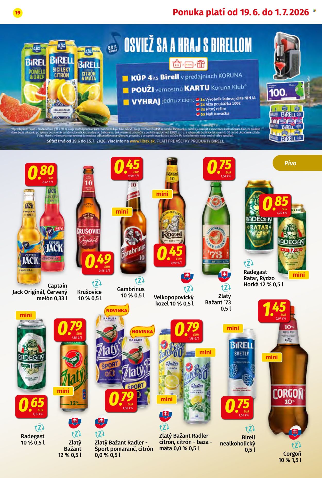 Leták Potraviny KORUNA - 19.6.2026 - 1.7.2026. Strana 19