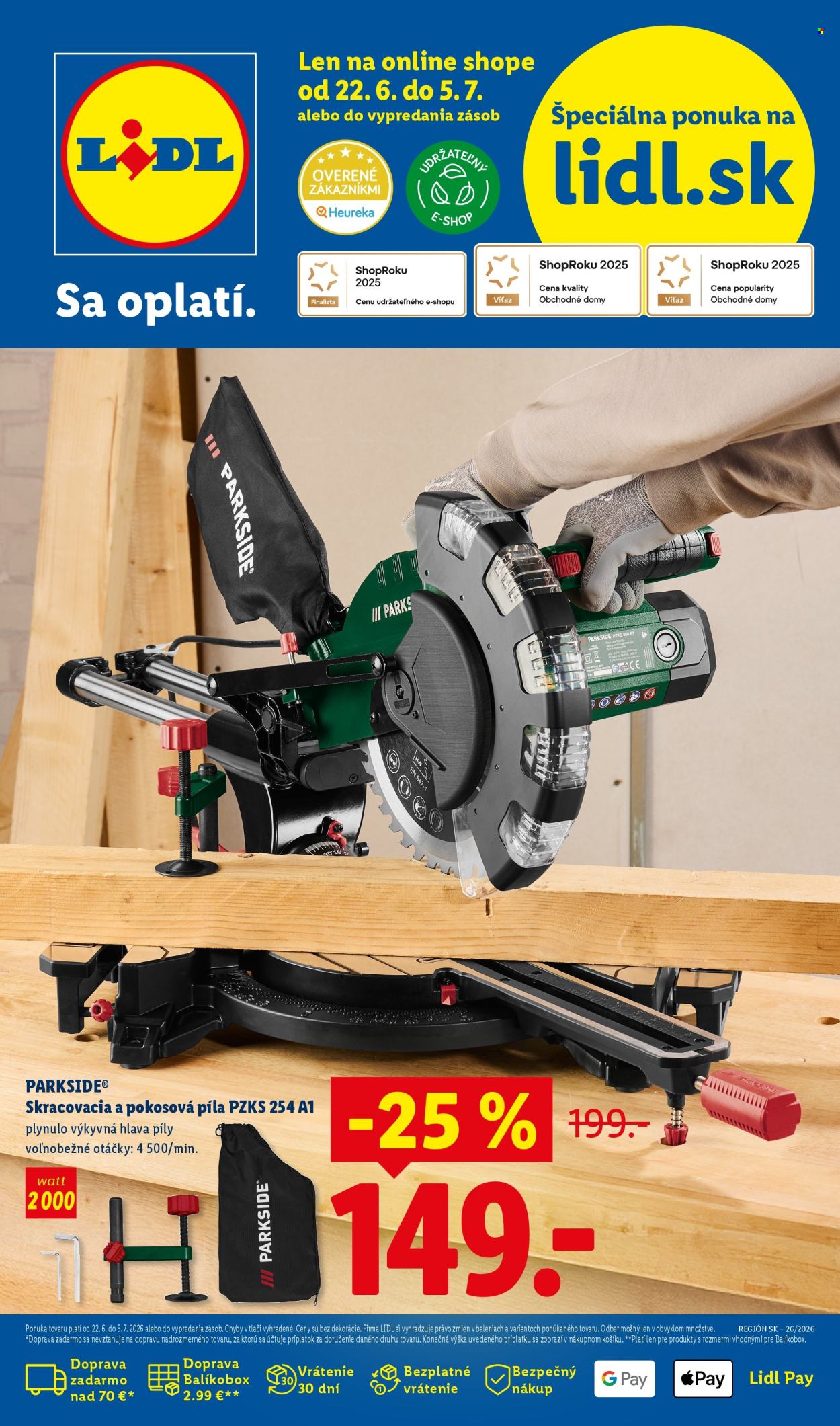 Leták Lidl - 22.6.2026 - 5.7.2026. Strana 1