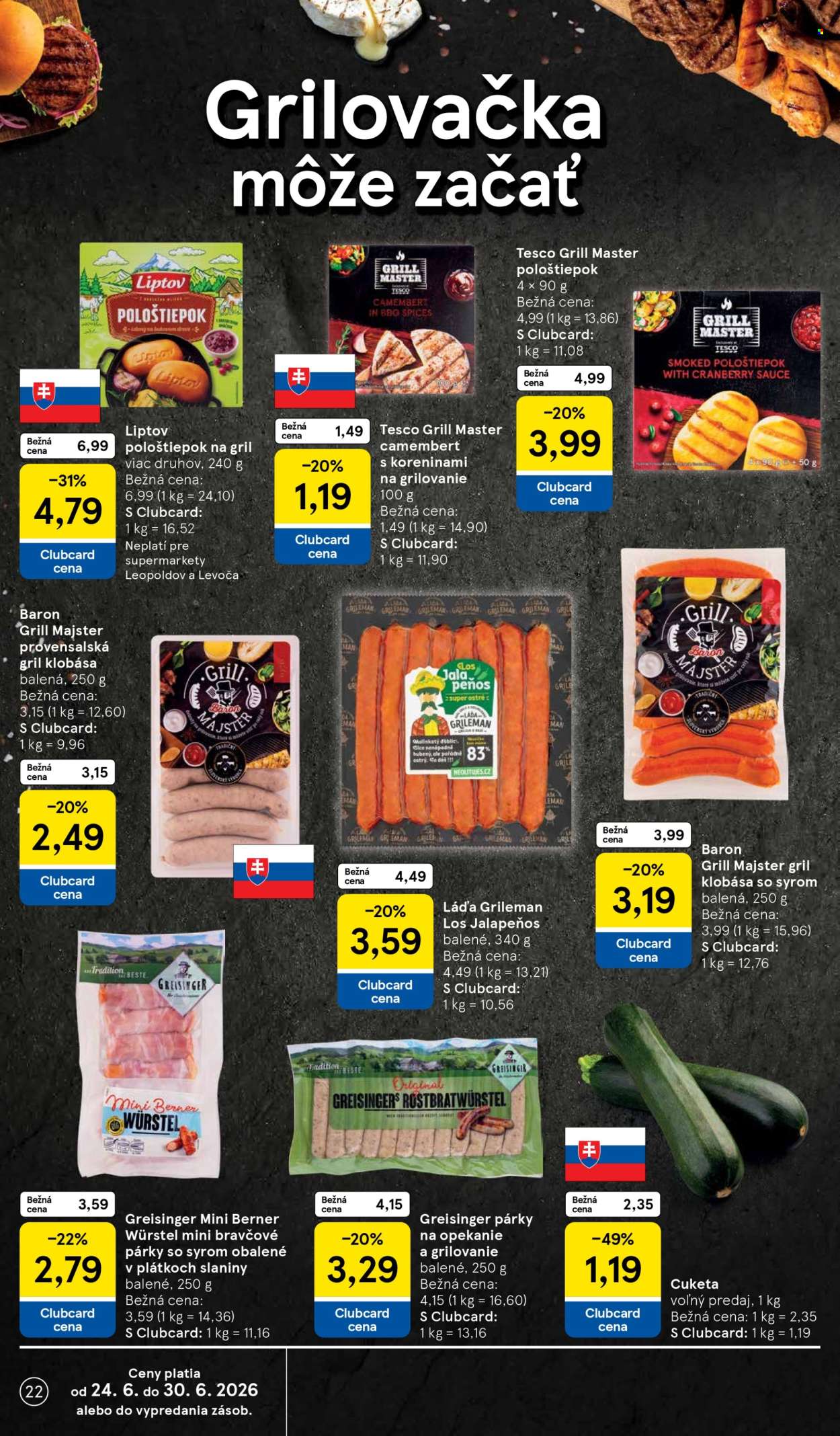 Leták TESCO supermarket - 24.6.2026 - 30.6.2026. Strana 22