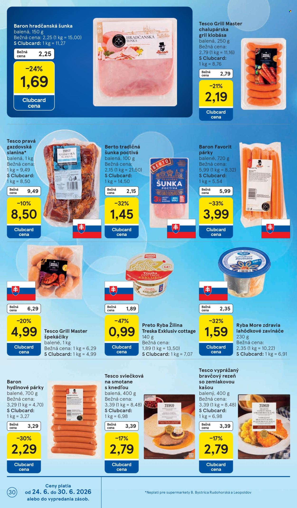 Leták TESCO supermarket - 24.6.2026 - 30.6.2026. Strana 30