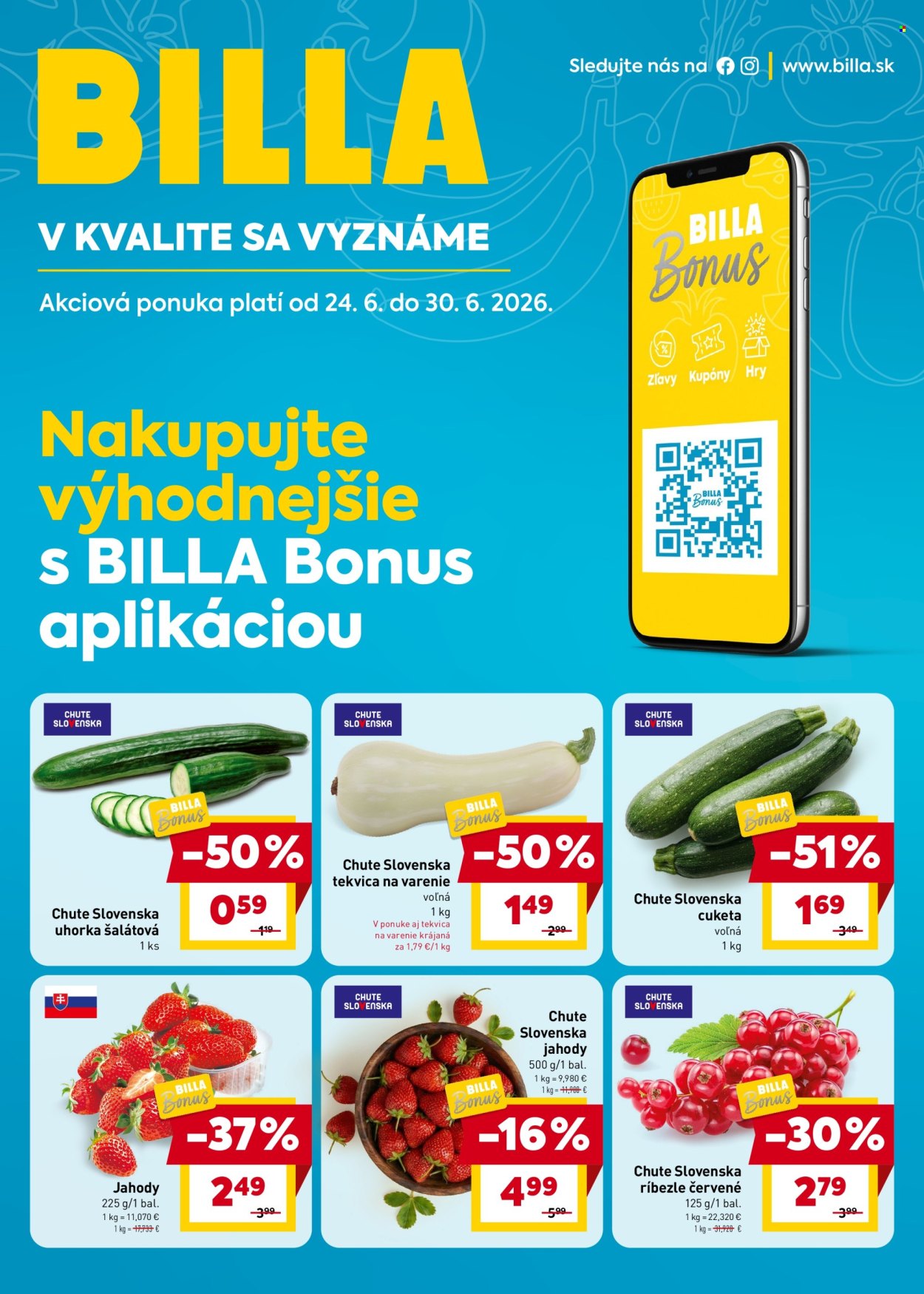 Leták Billa - 24.6.2026 - 30.6.2026. Strana 1