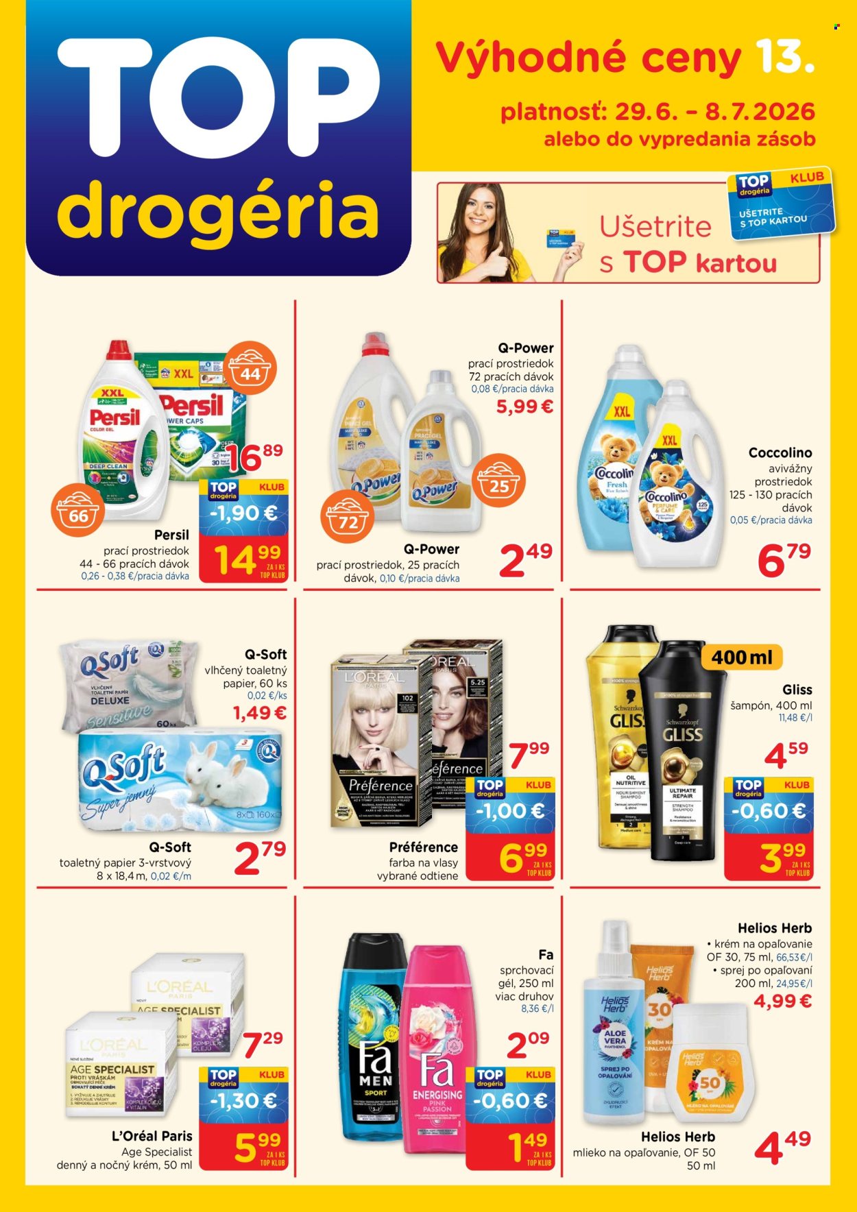 Leták TOP drogéria - 29.6.2026 - 8.7.2026. Strana 1