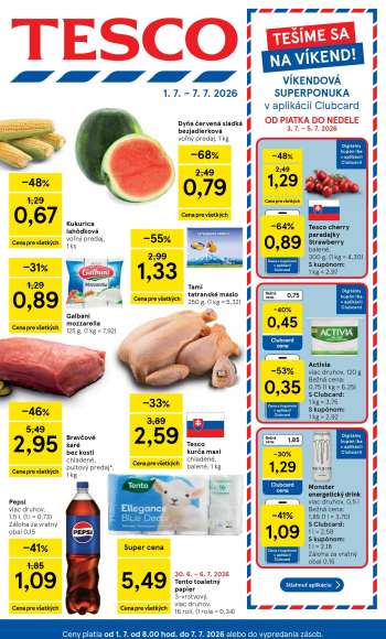 Leták TESCO - 1.7.2026 - 7.7.2026.