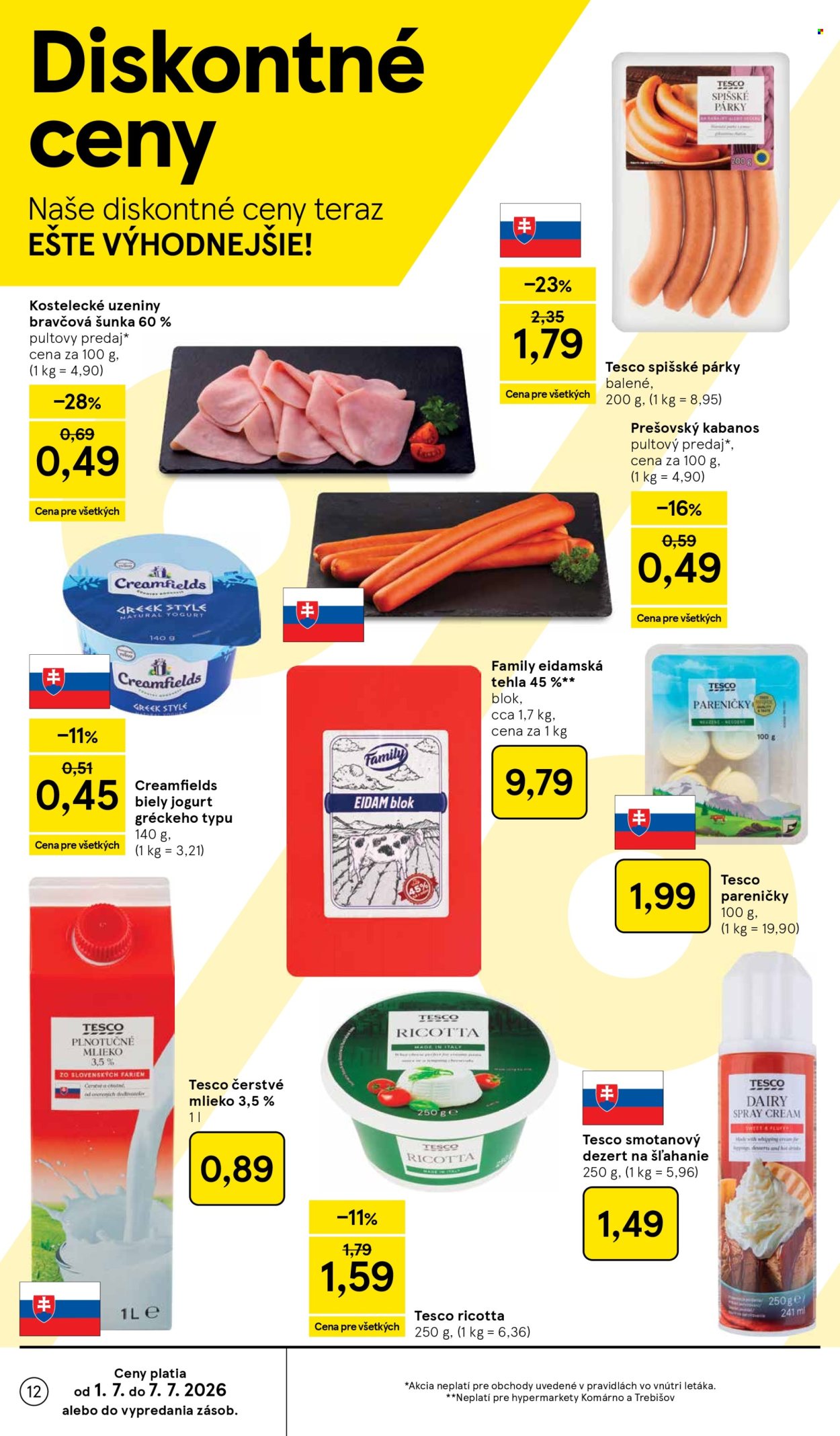 Leták TESCO - 1.7.2026 - 7.7.2026. Strana 12