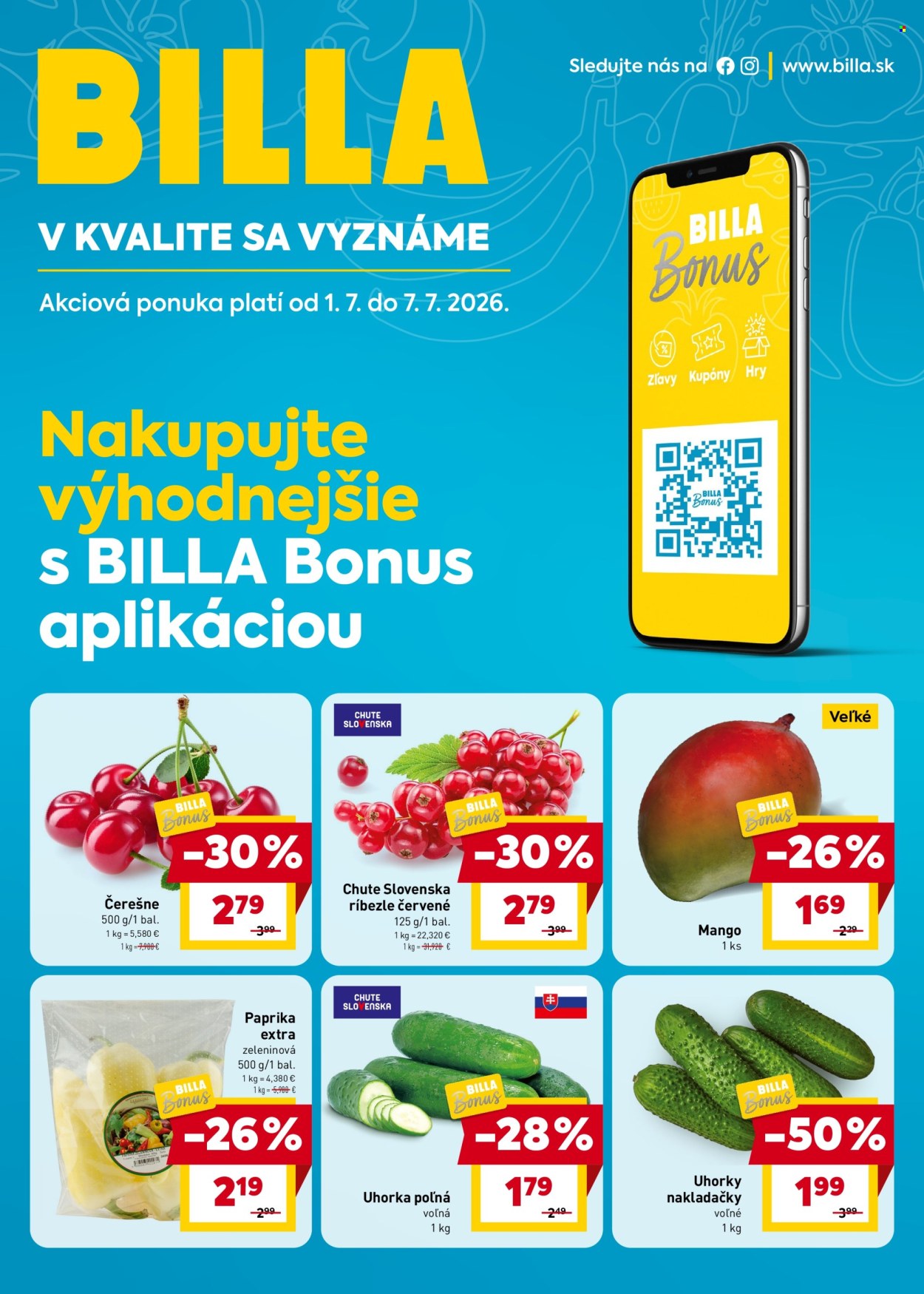Leták Billa - 1.7.2026 - 7.7.2026. Strana 1
