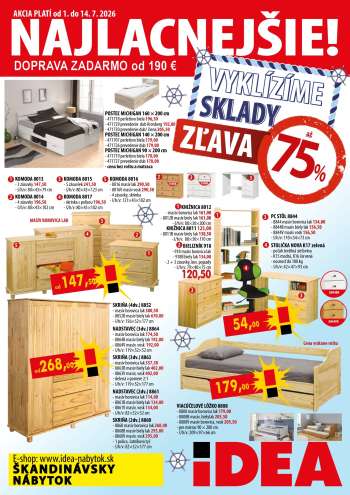 Leták IDEA nábytok - 1.7.2026 - 14.7.2026.