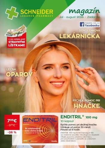Leták Schneider Lekáreň - 1.7.2026 - 31.8.2026.