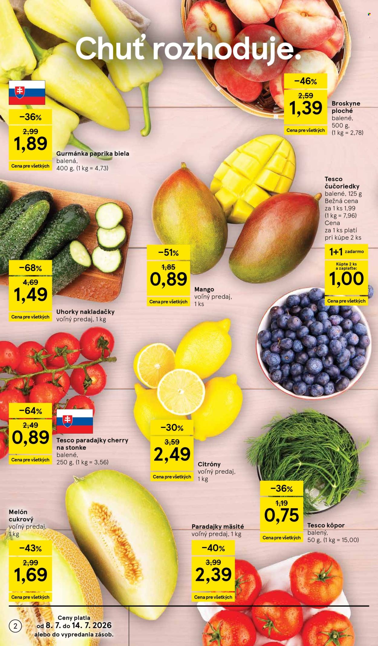 Leták TESCO supermarket - 8.7.2026 - 14.7.2026. Strana 2