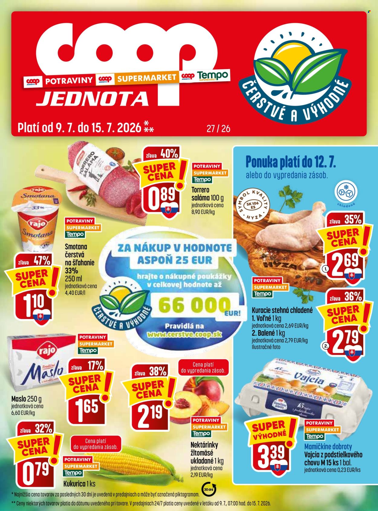 Leták COOP Jednota - 9.7.2026 - 15.7.2026. Strana 1