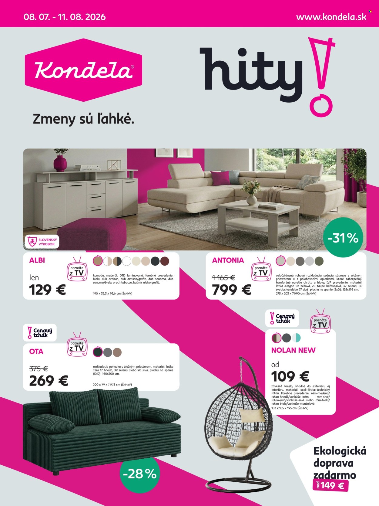 Leták Kondela - 8.7.2026 - 11.8.2026. Strana 1