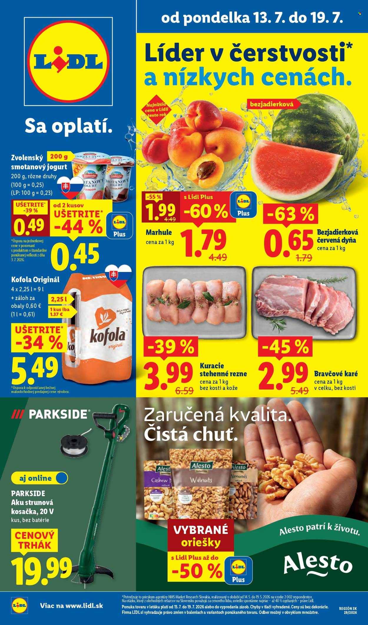 Leták Lidl - 13.7.2026 - 19.7.2026. Strana 1