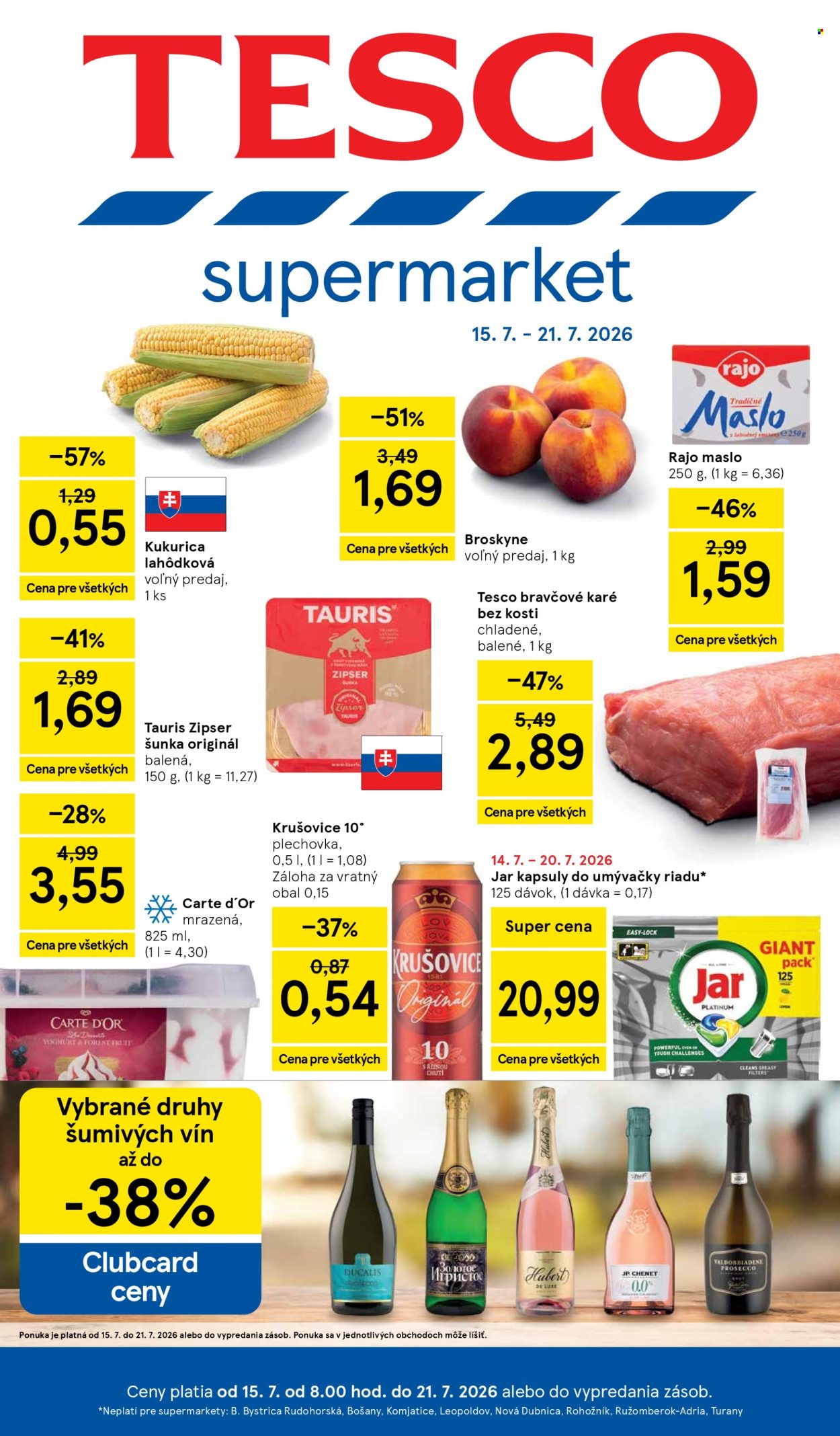 Leták TESCO supermarket - 15.7.2026 - 21.7.2026. Strana 1