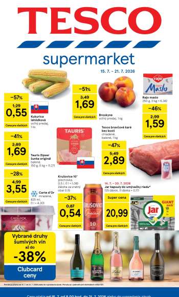 Leták TESCO supermarket - 15.7.2026 - 21.7.2026.