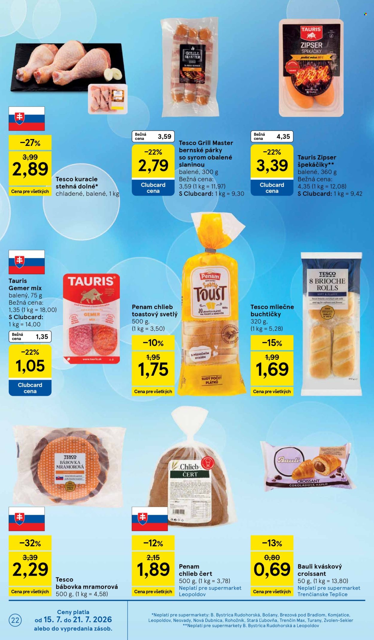Leták TESCO supermarket - 15.7.2026 - 21.7.2026. Strana 22