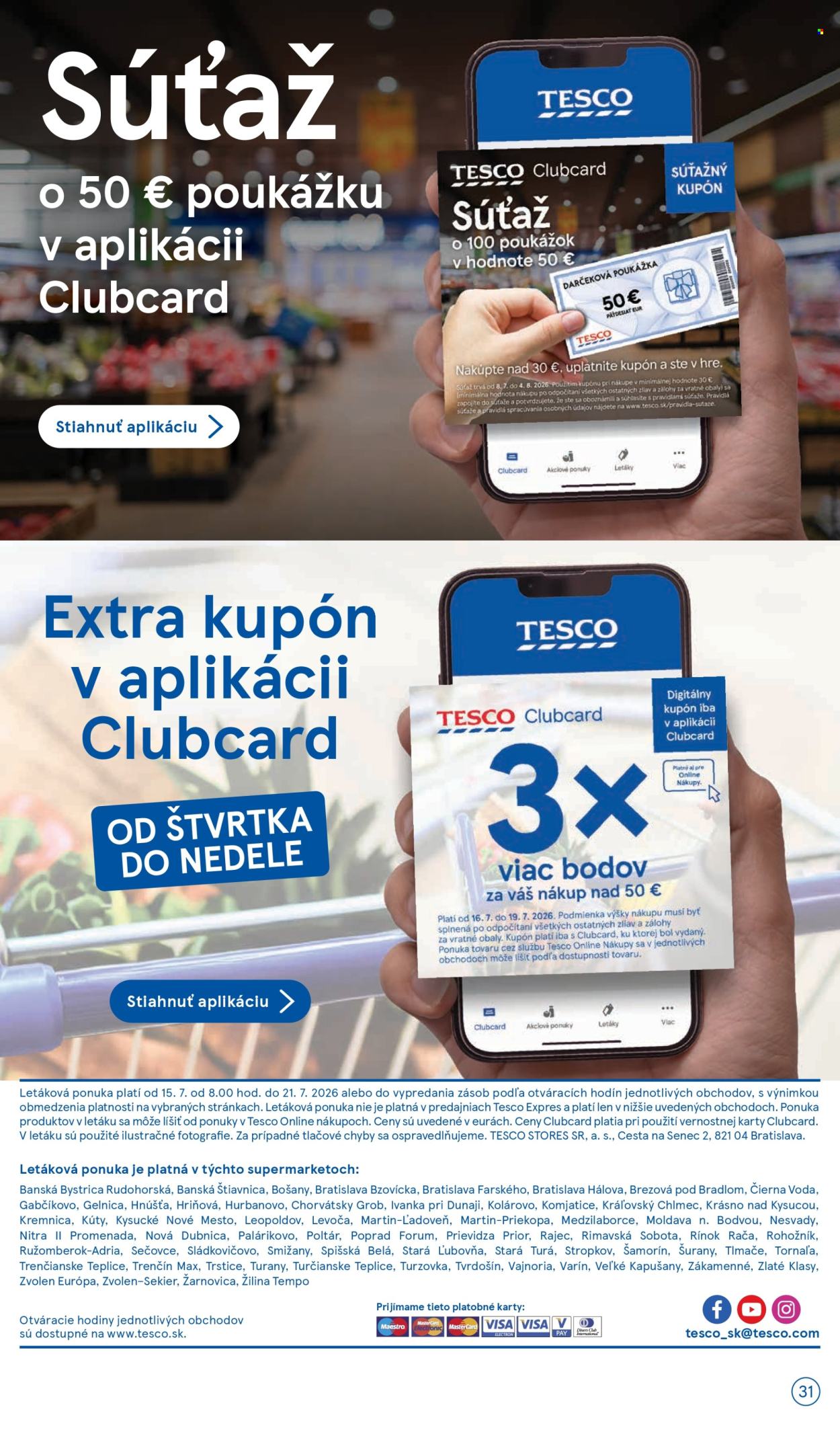Leták TESCO supermarket - 15.7.2026 - 21.7.2026. Strana 31