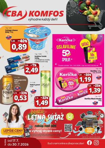 Leták CBA Komfos - 17.7.2026 - 30.7.2026.