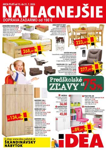 Leták IDEA nábytok - 15.7.2026 - 31.7.2026.