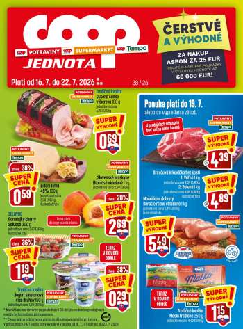 Leták COOP Jednota - 16.7.2026 - 22.7.2026.