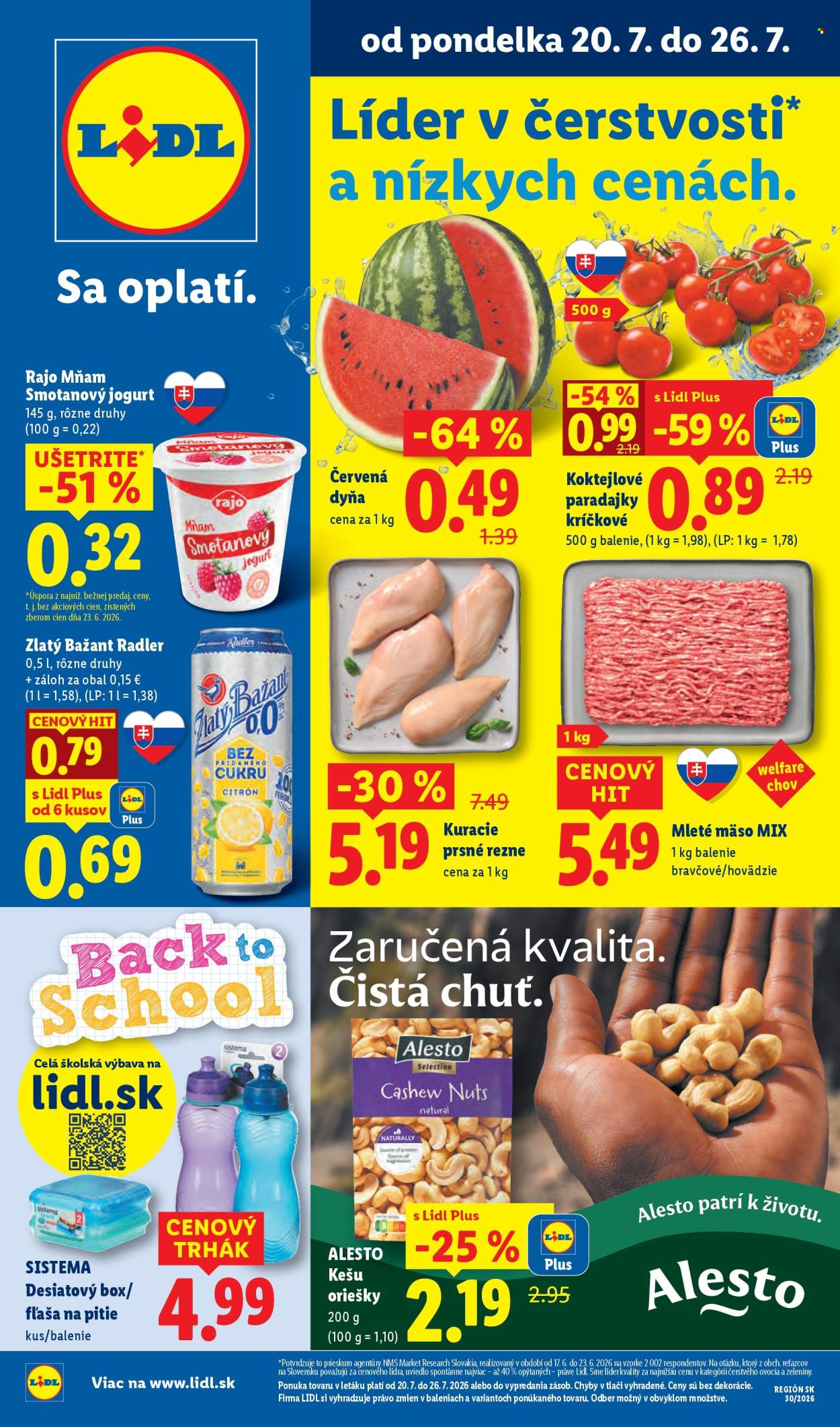 Leták Lidl - 20.7.2026 - 26.7.2026. Strana 1