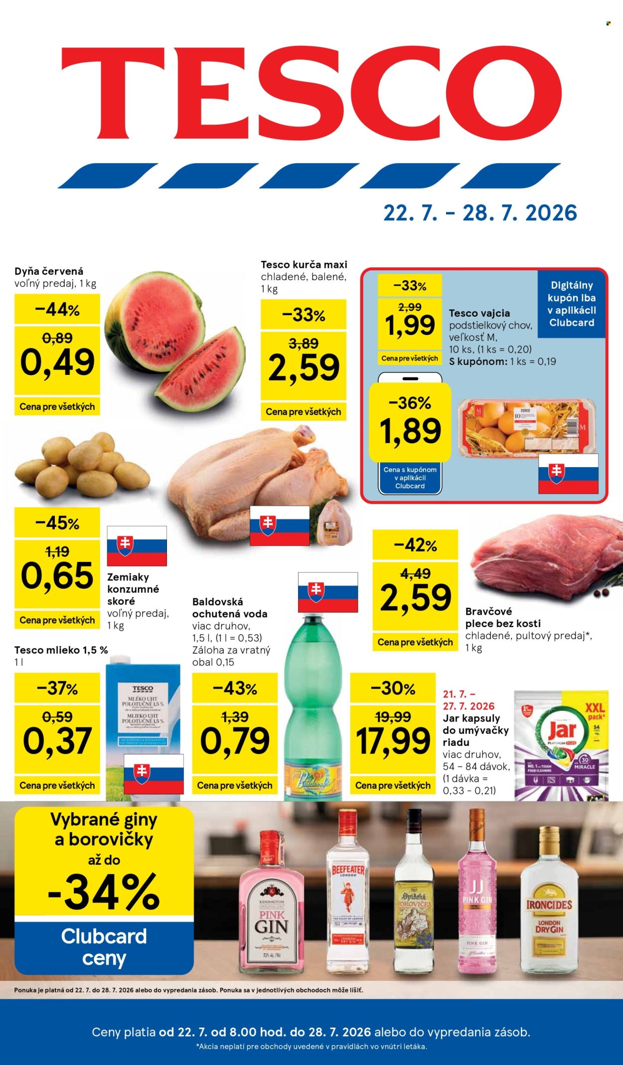 Leták TESCO - 22.7.2026 - 28.7.2026. Strana 1