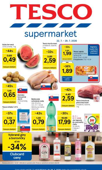 Leták TESCO supermarket - 22.7.2026 - 28.7.2026.